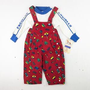 Buster Brown Vintage Train Overalls and Shirt - 6 Months